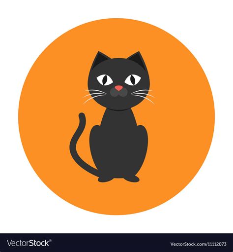 black cat icon flat royalty  vector image vectorstock