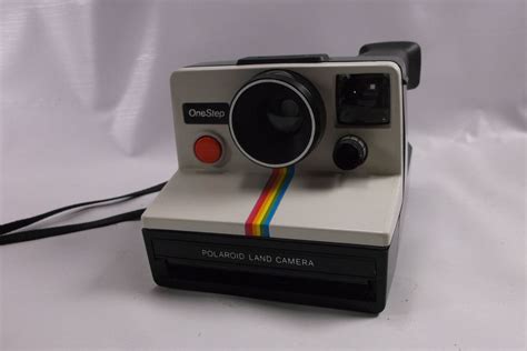 Vintage Polaroid One Step Land Camera Sx 70 White Rainbow