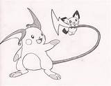 Raichu Coloring Pages Pokemon Pikachu Color Sheets Getdrawings Getcolorings sketch template