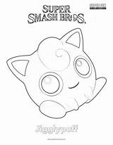 Smash Coloring Jigglypuff Super Brothers Bros Pages sketch template