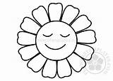 Flower Coloring Smiling sketch template