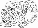 Aquatic Coloring Animals Pages Cute Coloringbay sketch template