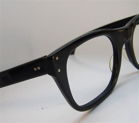 Vintage Mens Black Horn Rim Eyeglasses By Vintageopticalframes