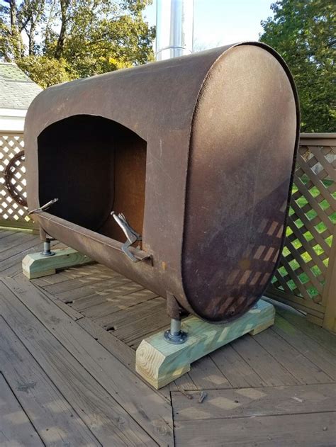 finished  oil tank fire pit heater