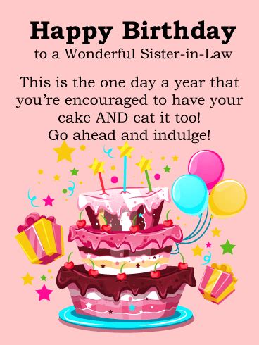 sister  law birthday card  designs