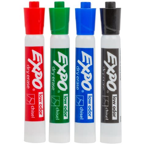expo  assorted  color  odor chisel tip dry erase marker set