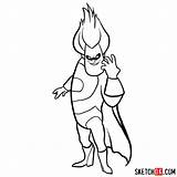 Syndrome Incredibles Draw Buddy Pine Sketchok Drawing Step sketch template