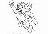 Mighty Mouse Draw Drawing Step Cartoon Tutorials Tutorial Character Drawingtutorials101 sketch template