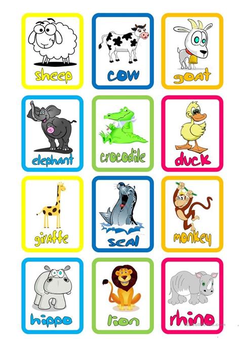 animal flashcards