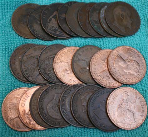 bulk pennies  english coins date range   ebay