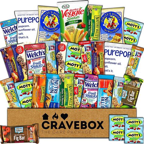 bar snack gift box amazoncom cravebox deluxe care package snack