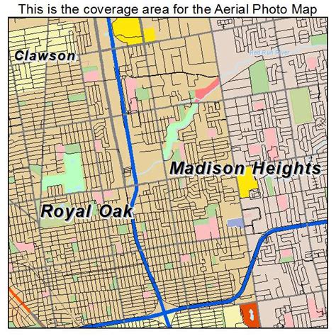 aerial photography map  madison heights mi michigan