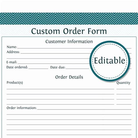 craft order form template luxury order form   file instant