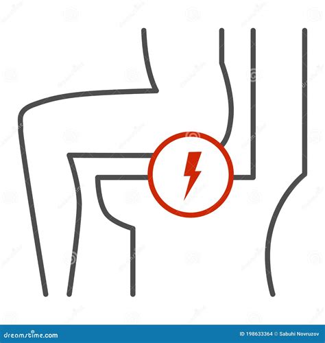 Hemorrhoids Thin Line Icon Health Problems Concept Anal Pain Sign On