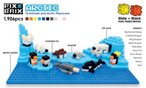 build  animals arctic pixel puzzle brick set pix brix