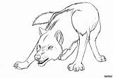 Lineart Snarling Growling sketch template