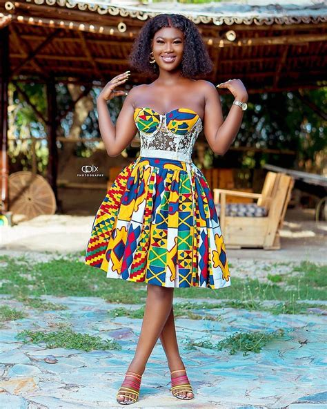 beautiful off shoulder ankara print short gown designs african print