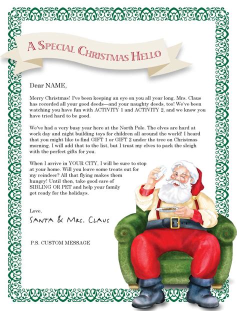 North Pole Santa Letter Santa Letter Template Santa Template Santa