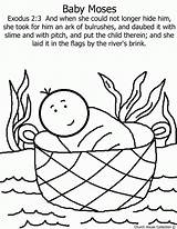 Moses Coloring Baby Pages Basket Bible Passover Crafts Slime Sunday Church School Printable Preschool River House Kids Nile Children Churchhousecollection sketch template