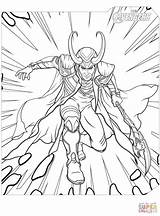 Coloring Loki Pages Avengers Printable sketch template