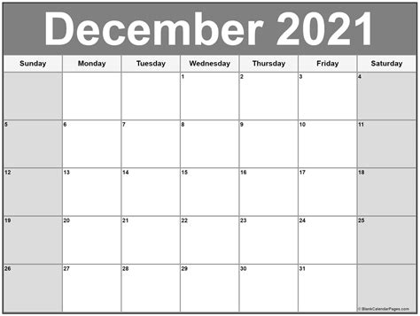 december  calendar  printable monthly calendars