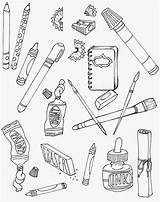 Supplies Clipart Coloring Drawing School Pages Drawings Supply Fun Planner Color Printable Doodle Print Stickers Getdrawings Sketch Material Visit Cute sketch template