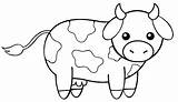 Cow Coloring Pages Animal Printable Baby Cartoon Cute Template Color Farm Cows Kids Print Sheets Colour Spots Book Animated Cool2bkids sketch template