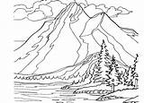 Coloring Landscape Pages Printable Mountain Landscaping Colorings Color Print Adult Mountains Getcolorings Getdrawings sketch template