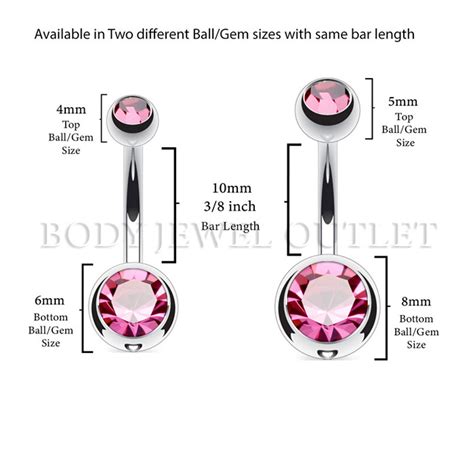 Belly Bar Size Guide Belly Button Piercing Size Conversion – The Belly