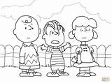 Charlie Coloring Brown Linus Lucy Pages Christmas Peanuts Characters Snoopy Thanksgiving Book Printable Color Clipart Kids Library Great Ipad Print sketch template