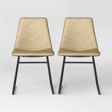 Bowden Faux Leather And Metal Dining Chairs – Project 62