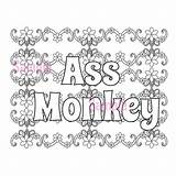 Coloring Pages Ass Adult Monkey Swear Swearing Sweary Adults Choose Board Book sketch template