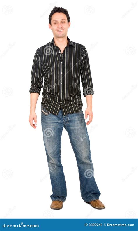 casual man standing  white stock image image