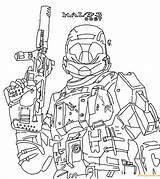 Halo Odst Pages Coloring Fighting Color sketch template
