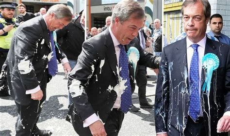 nigel farage hit  milkshake  newcastle visit brexit party leader furious uk news