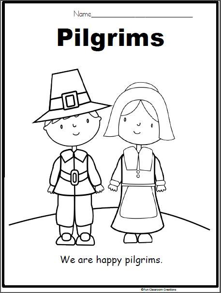 pilgrim coloring page  kindergarten   teachers pilgrim