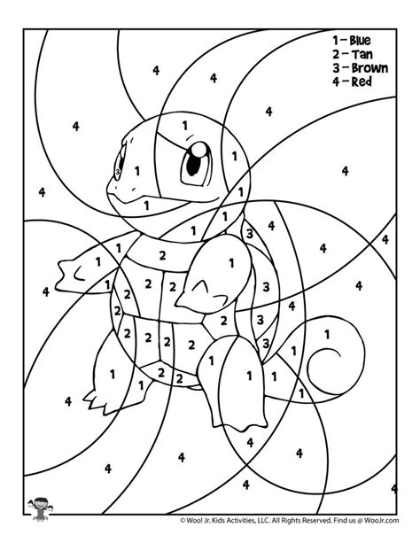 color  number pokemon coloring page