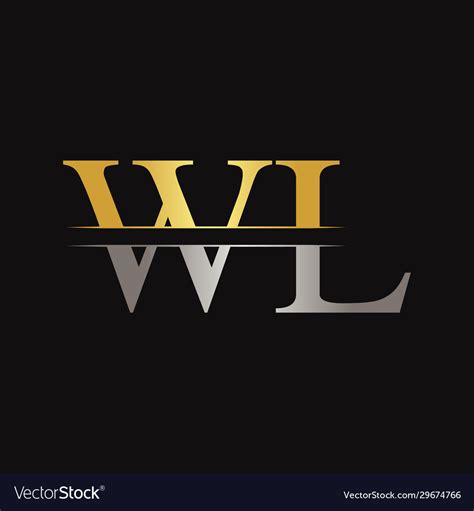 initial wl letter linked logo creative letter wl vector image