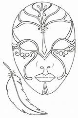 Coloring Mask Pages Masque Coloriage Mascara Drawings Masks Template Et Plume Le La Face Carnaval Drawing Adult Para Painting Colorier sketch template