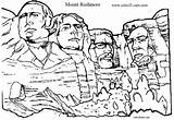 Rushmore Coloring Mount Pages Choose Board Presidents sketch template