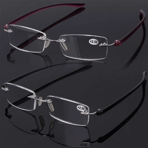 Unisex Metal Rimless Reading Glasses Clear Lens Presbyopia Eyeglasses