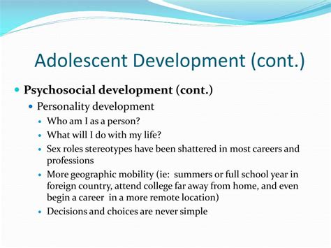 ppt growth and development of the adolescent 11 to 18