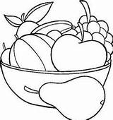 Coloring Basket Fruit Pages Print Colouring Popular sketch template