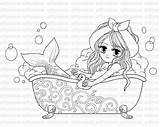 Digital Stamp Mermaid Digi Printable Coloring Instant sketch template