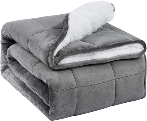 buzio sherpa fleece weighted blanket  adult kg heavy fuzzy throw blanket  soft plush