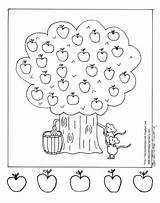 Coloring Apple Tree Pages Fall Printable Fun Kids Puppet sketch template