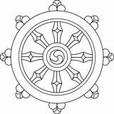 Chakra Dhamma Clipart Dharma Wheel Clipground Size sketch template