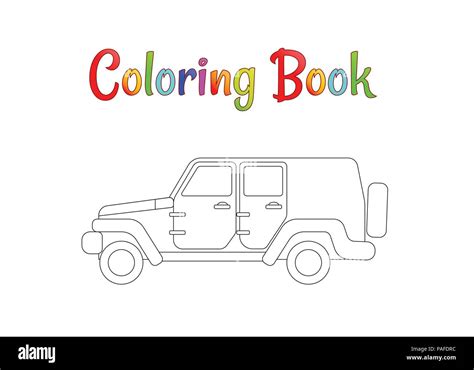 safari jeep wrangler coloring pages  kids vector illustration eps