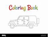 Jeep Safari Coloring Pages Vector Illustration Wrangler Eps Alamy Kids sketch template