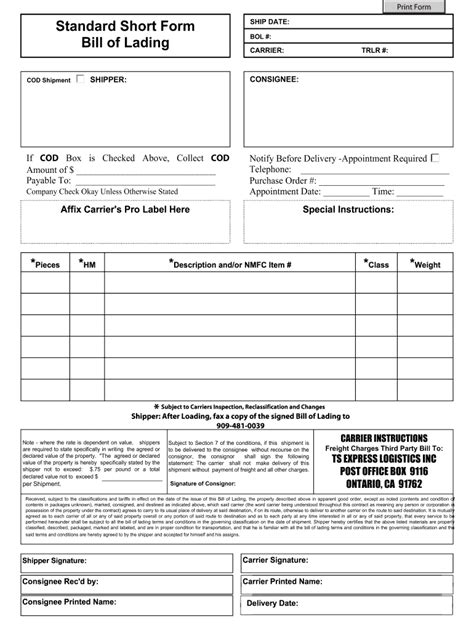 blank bol form fill   sign printable  template airslate signnow